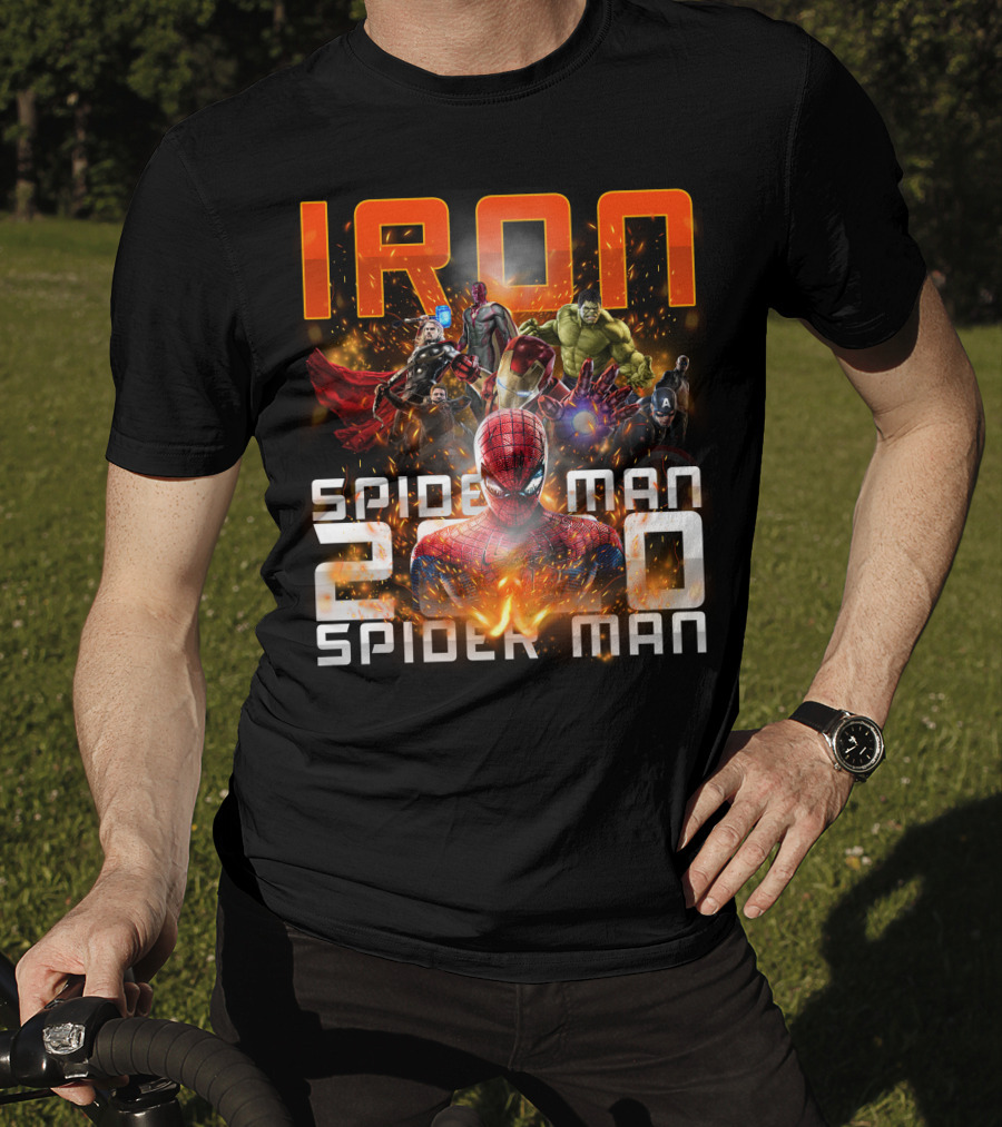 Iron Spider Man 2.0 Avengers Hulk Captain America Thor T-Shirt