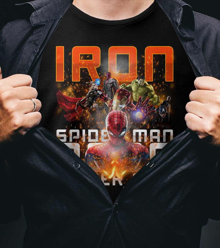 Iron Spider Man 2.0 Avengers Hulk Captain America Thor T-Shirt