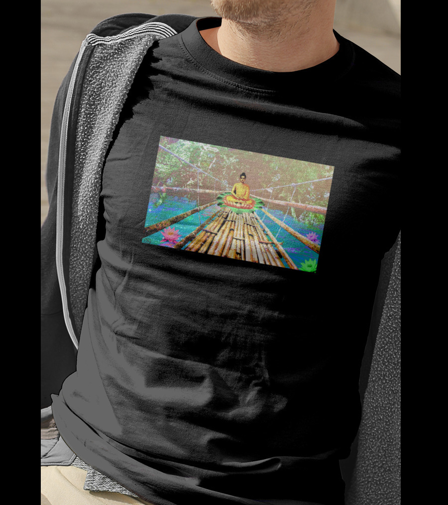 A Bridge To Buddha Meditation Over Serene Lotus Waters 170454 T-Shirt