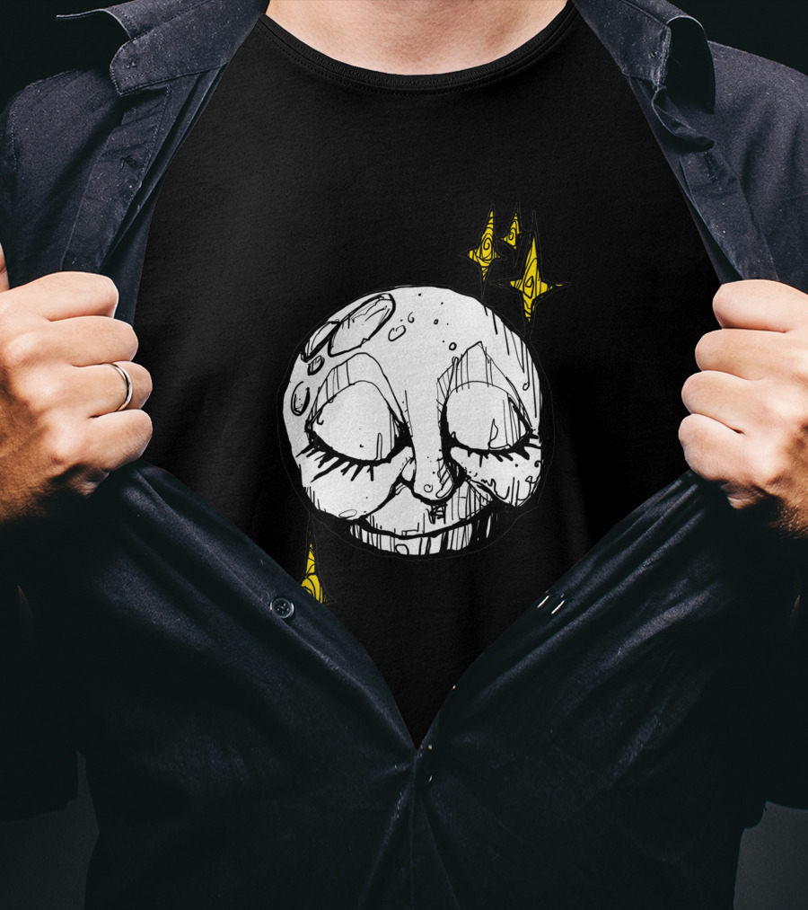 A Tired Old Moon 1545260 Sleepy Face Dripping Wax Surrounded By Twinkling Stars T-Shirt