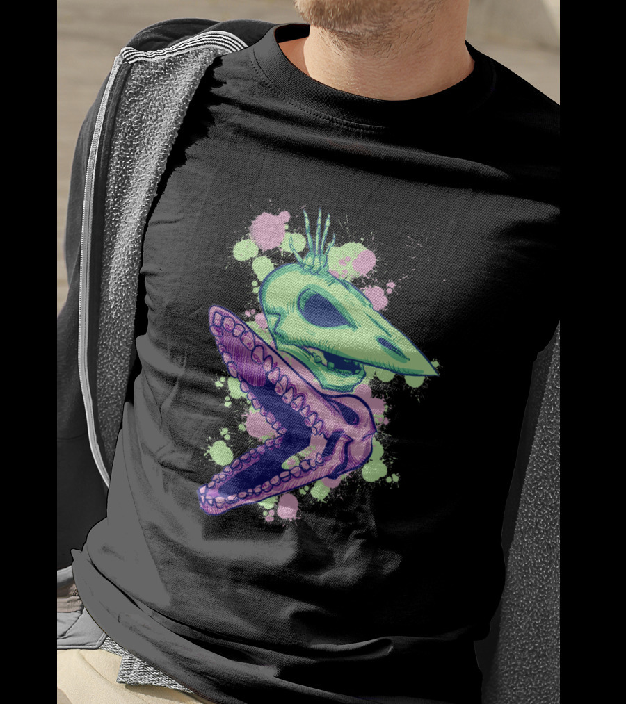 Adam And Barb Skulls Neon Splatter 658174 T-Shirt