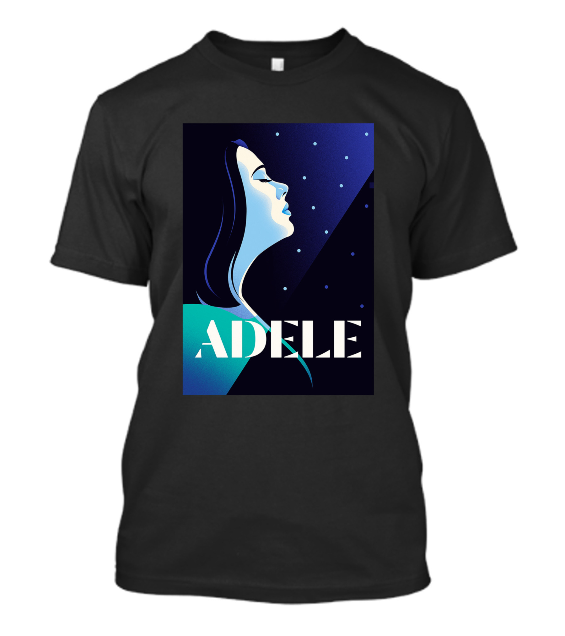 ADELE 1436941 Retro Style Portrait With Night Sky T-Shirt