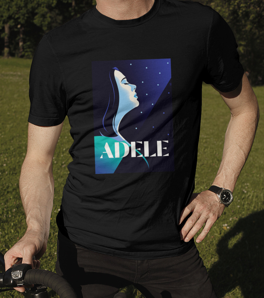 ADELE 1436941 Retro Style Portrait With Night Sky T-Shirt