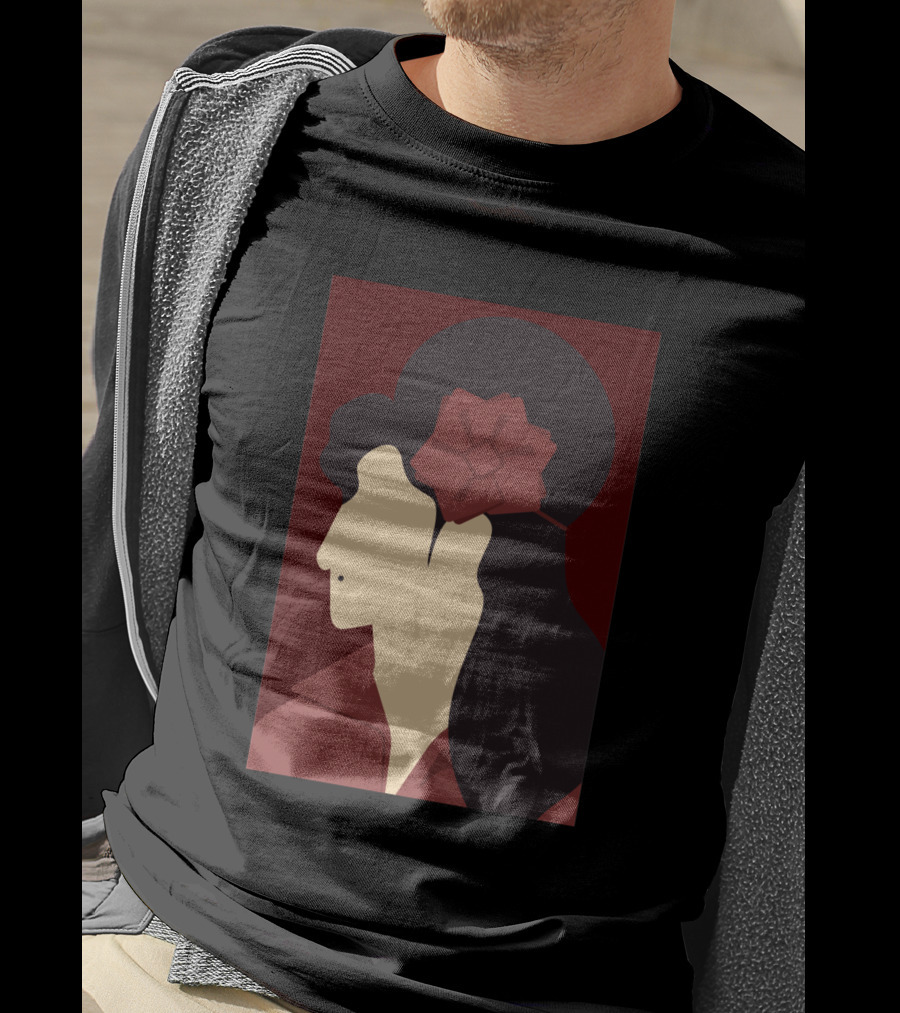 Amy Winehouse Minimalist Art Profile With Red Flower 1373543 T-Shirt