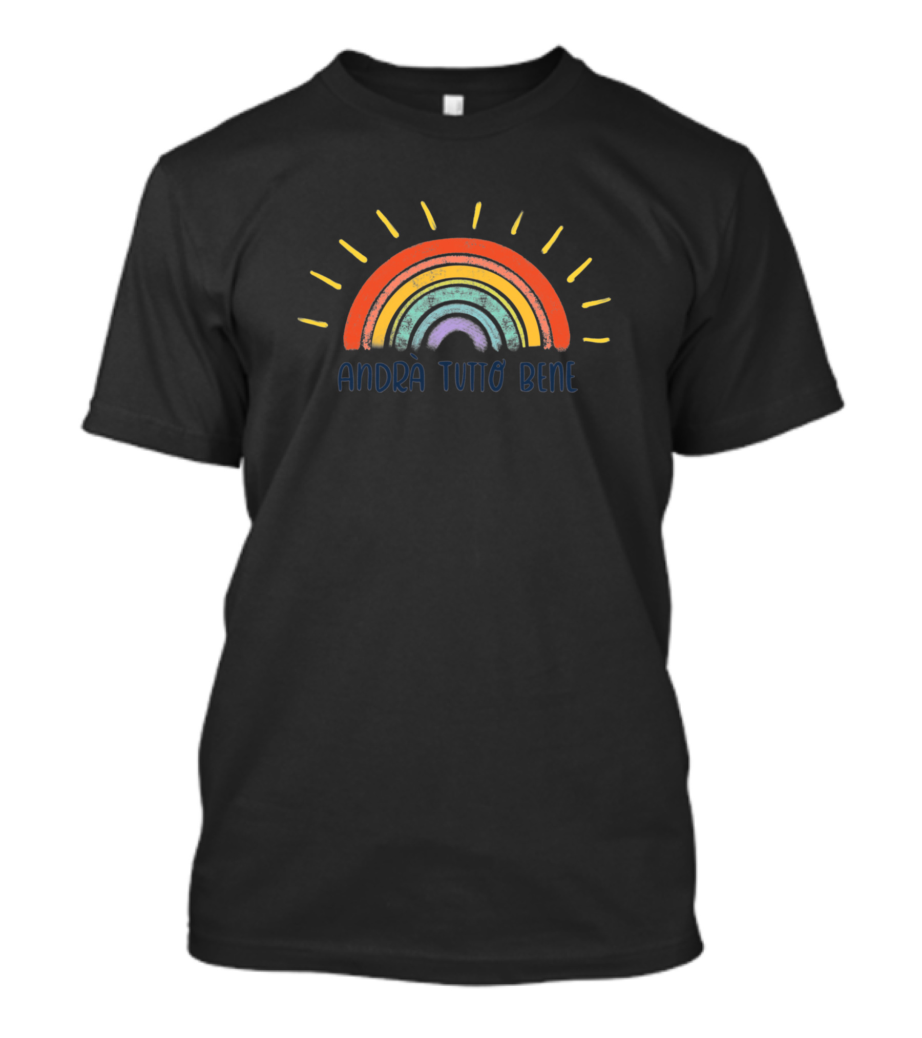 Andrà Tutto Bene Colorful Rainbow Sunburst 1442674 T-Shirt
