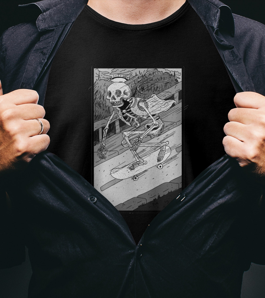 As Fast As You Can Skeleton Skateboarding 349048 T-Shirt