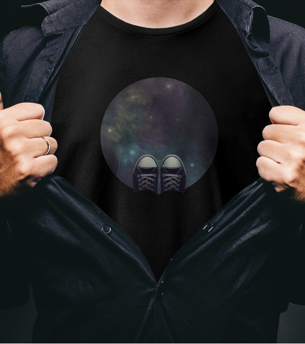 At The Edge Of The Universe 191686 Stars Converse Shoes Galaxy T-Shirt