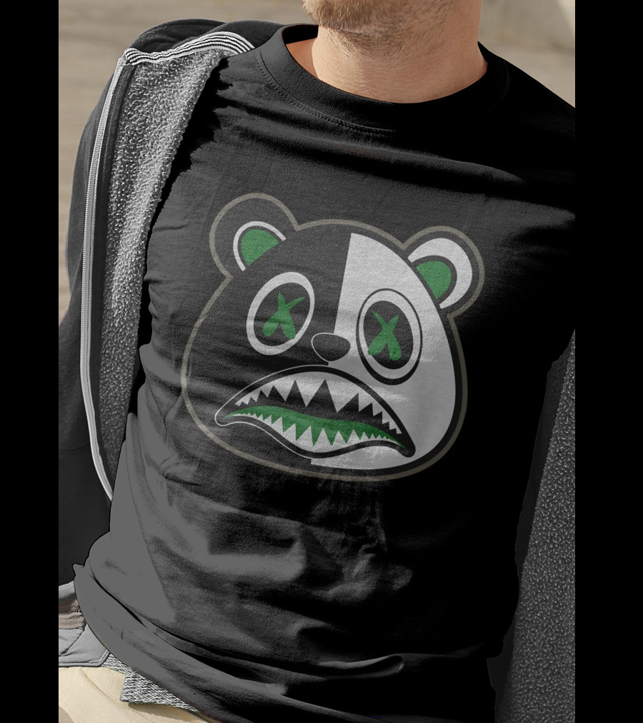 Lucky Green 13s Panda Split Face T-Shirt