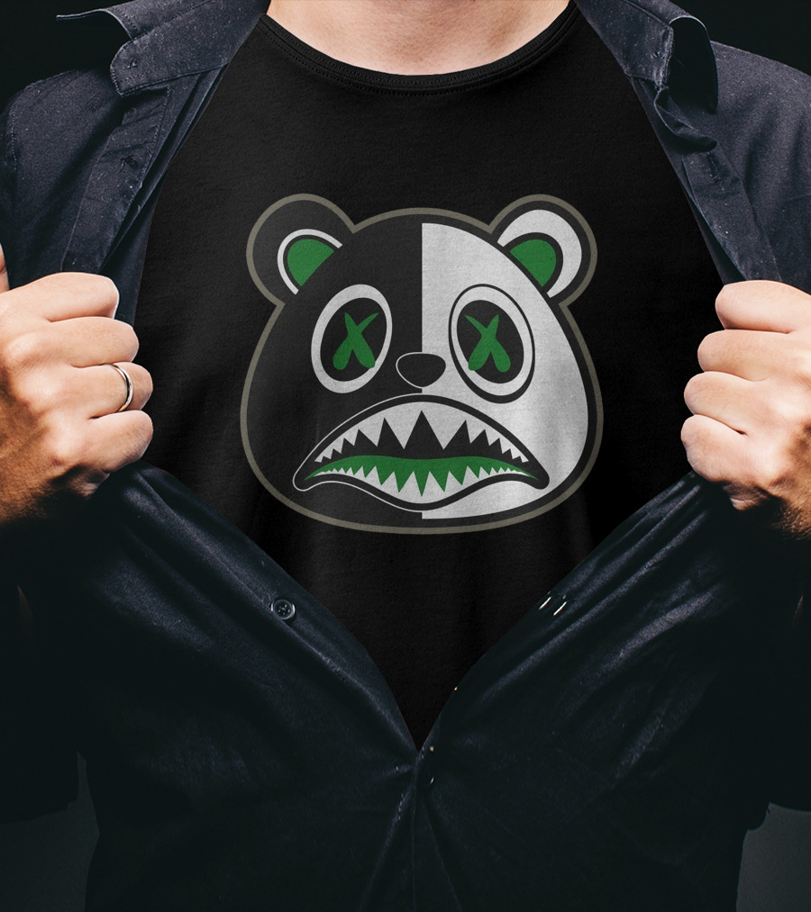Lucky Green 13s Panda Split Face T-Shirt