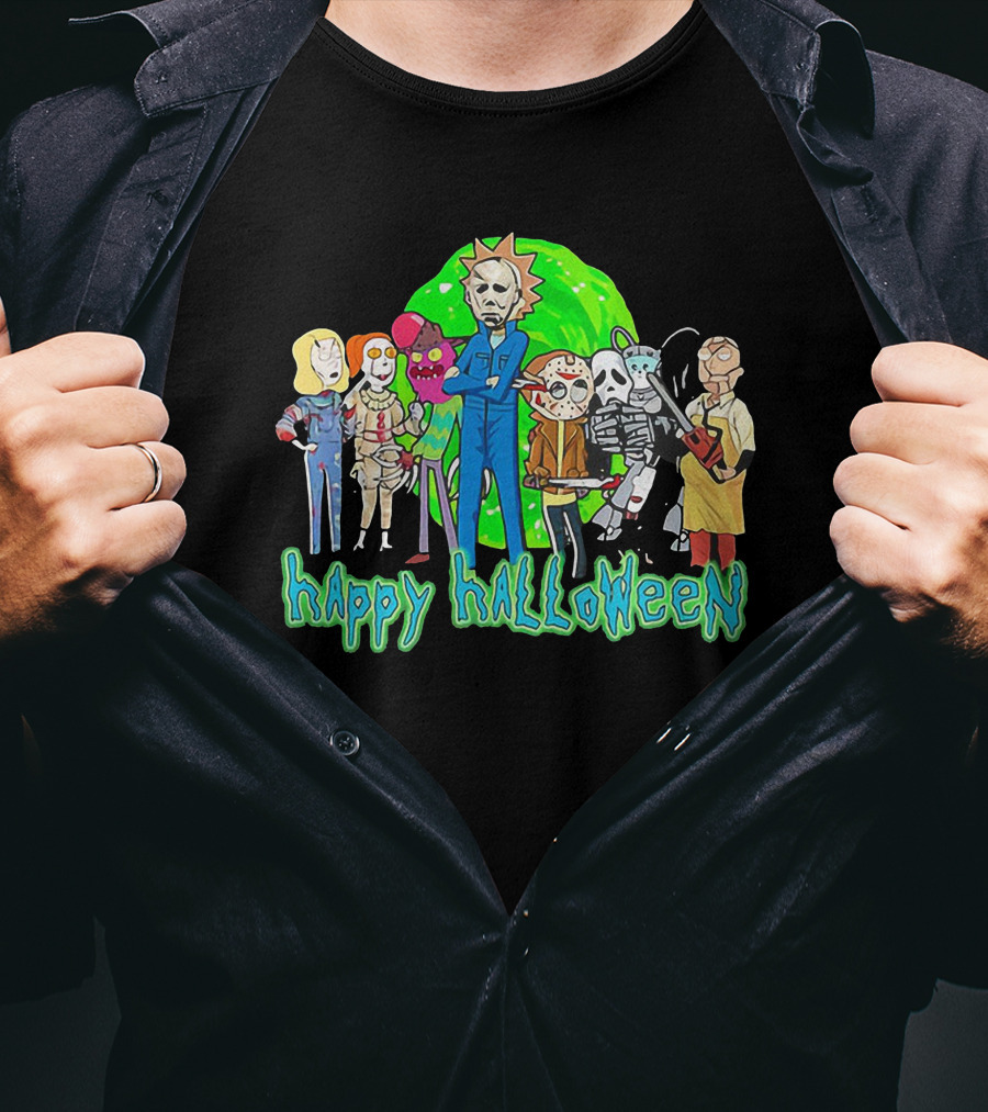 Happy Halloween Michael Myers Rick And Morty T-Shirt
