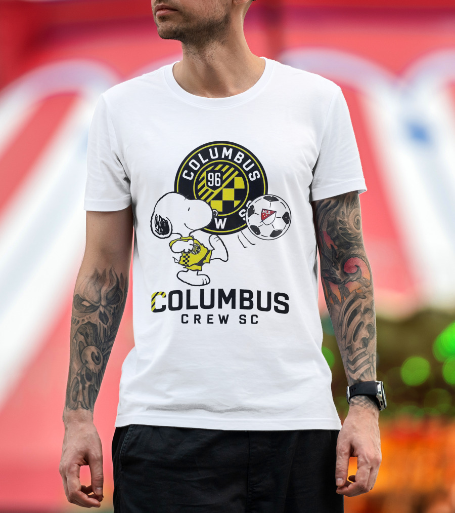 Snoopy Columbus Crew SC Soccer Shirt Iconic Peanuts Collaboration T-Shirt
