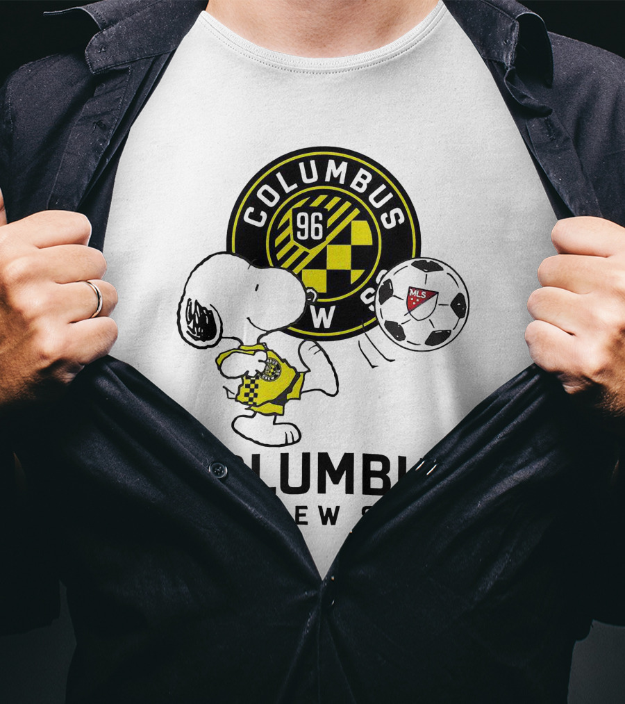 Snoopy Columbus Crew SC Soccer Shirt Iconic Peanuts Collaboration T-Shirt