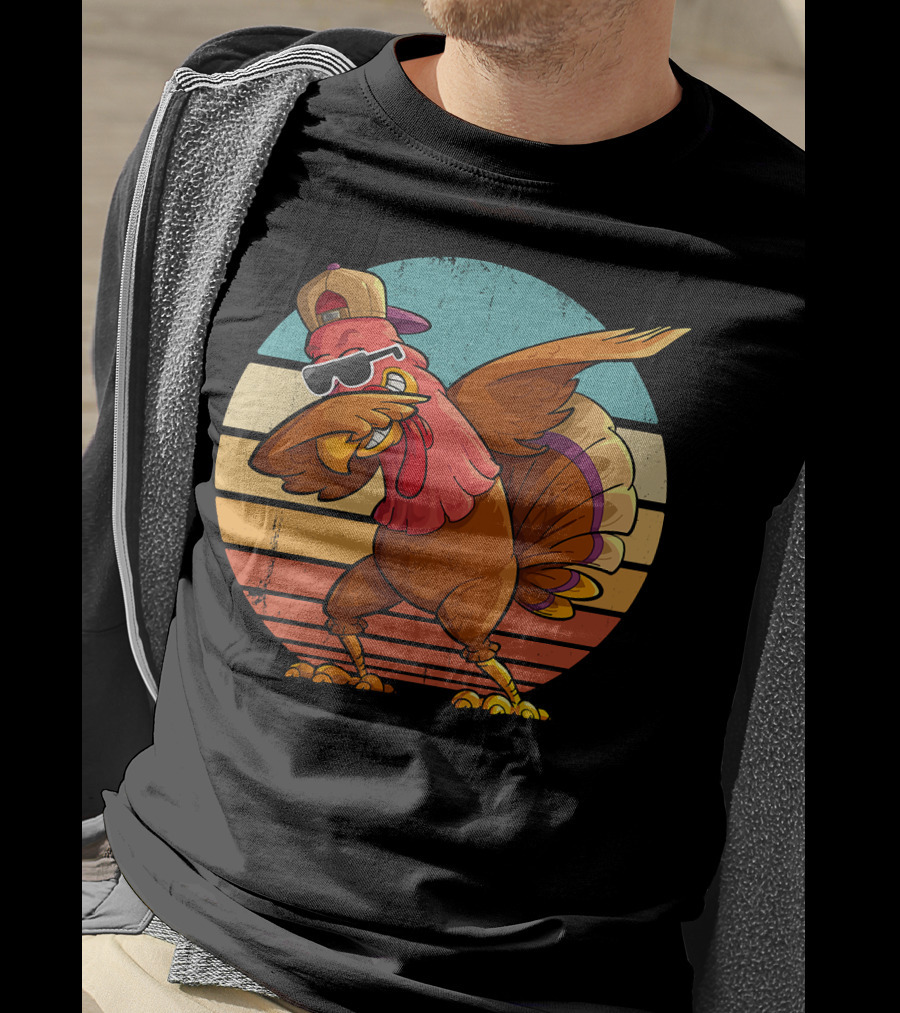 Thanksgiving Turkey Dabbing In Sunglasses And Hat T-Shirt