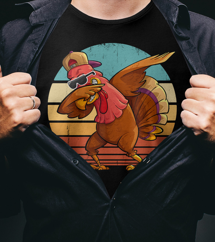 Thanksgiving Turkey Dabbing In Sunglasses And Hat T-Shirt