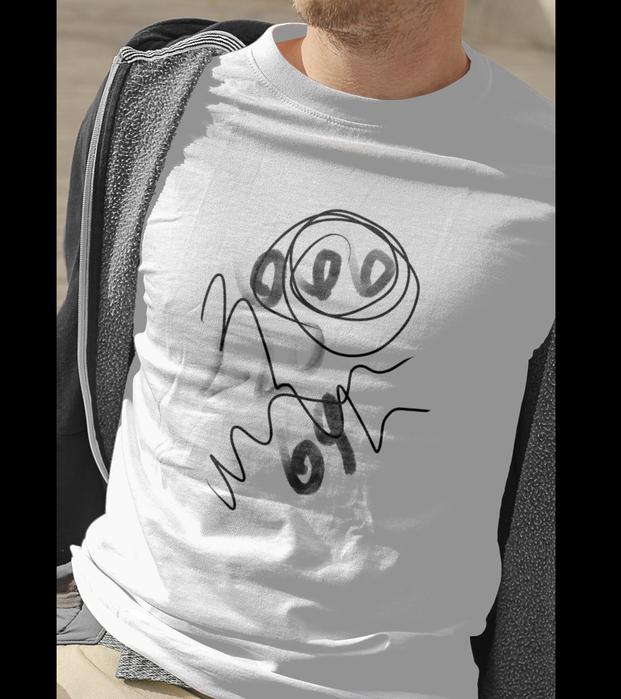 66642069 Smiley Face Black Abstract Jumper T-Shirt