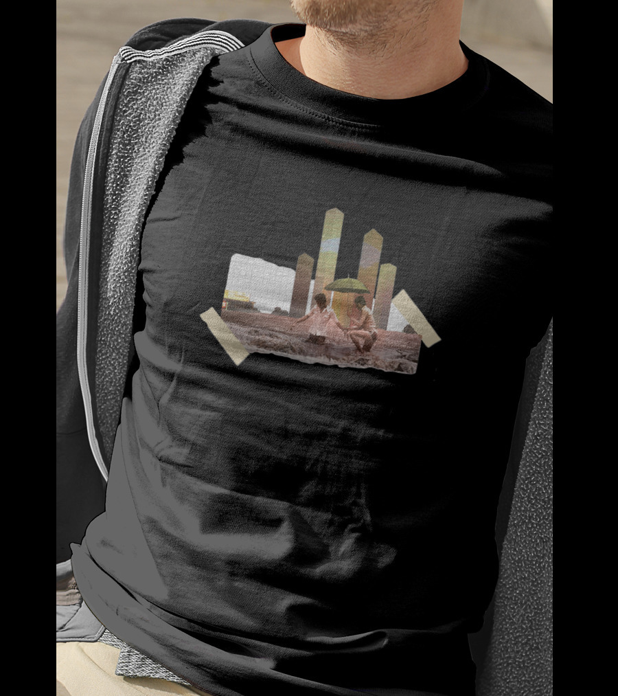 A Situation Became Untenable Beach Scene With Skyscrapers And Umbrella T-Shirt
