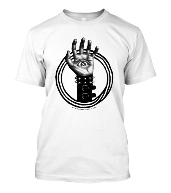 Aleph 83363 All Seeing Eye Hand With Spiked Wristband T-Shirt
