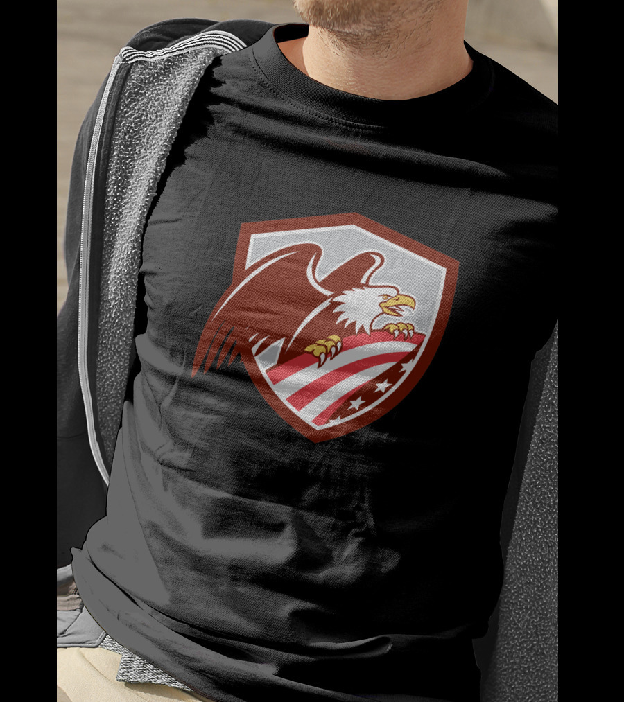 American Bald Eagle Shield With USA Flag T-Shirt