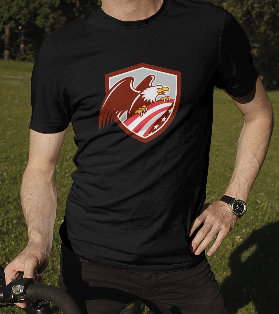American Bald Eagle Shield With USA Flag T-Shirt