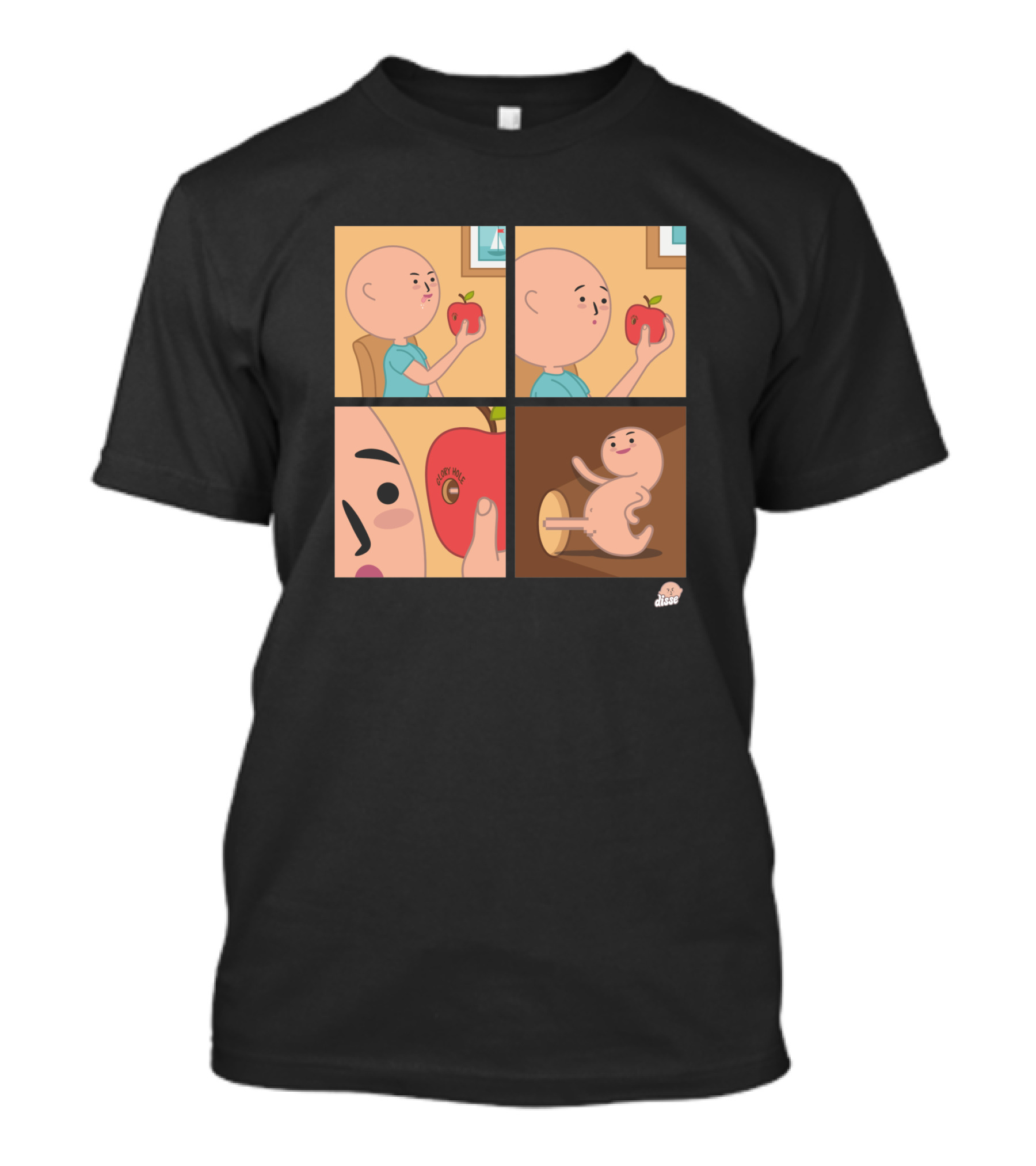 Apple Eating Surprised Baby Escape Comic T-Shirt