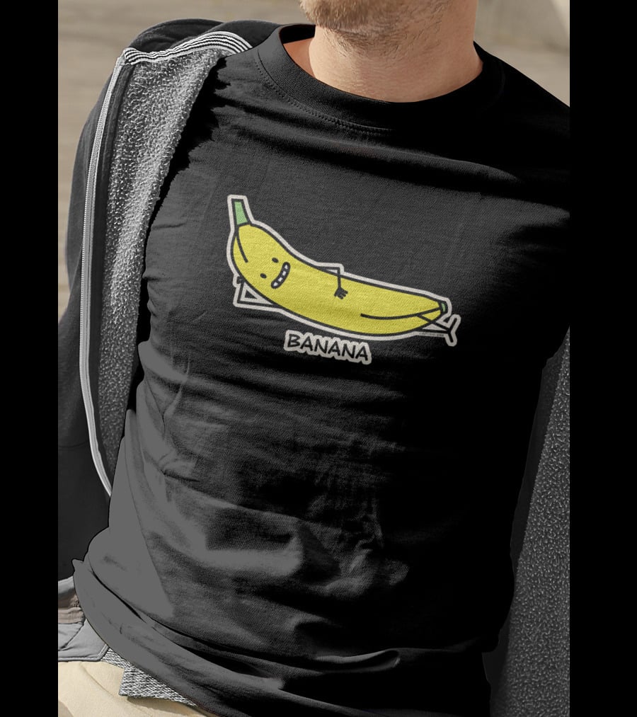 Happy Banana Relaxing Smiling Laying Down T-Shirt