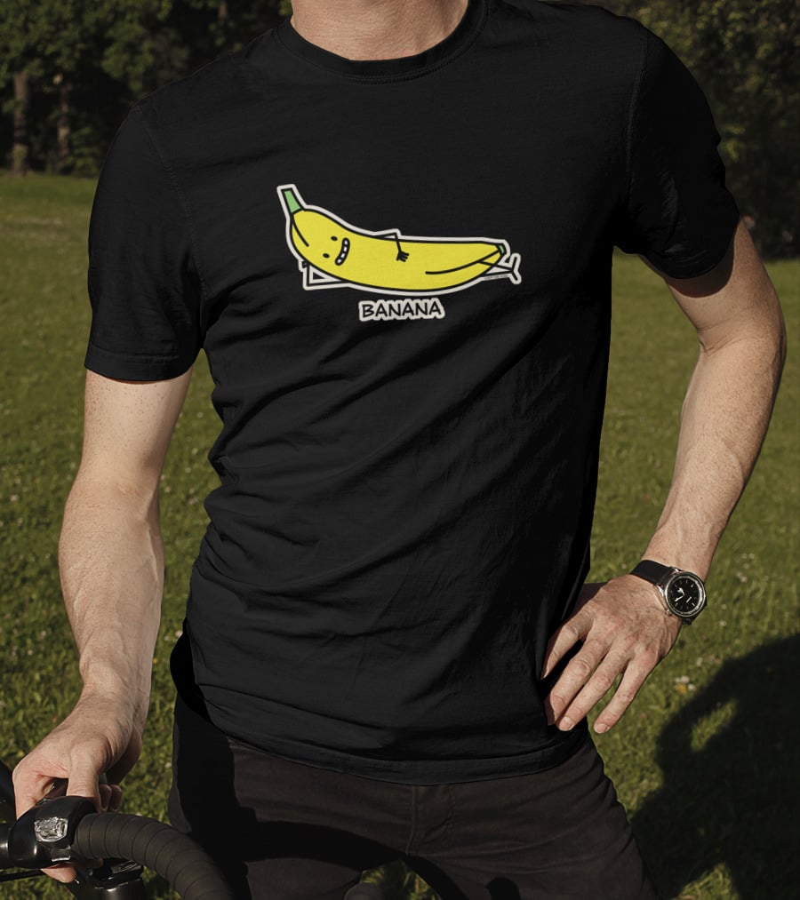 Happy Banana Relaxing Smiling Laying Down T-Shirt