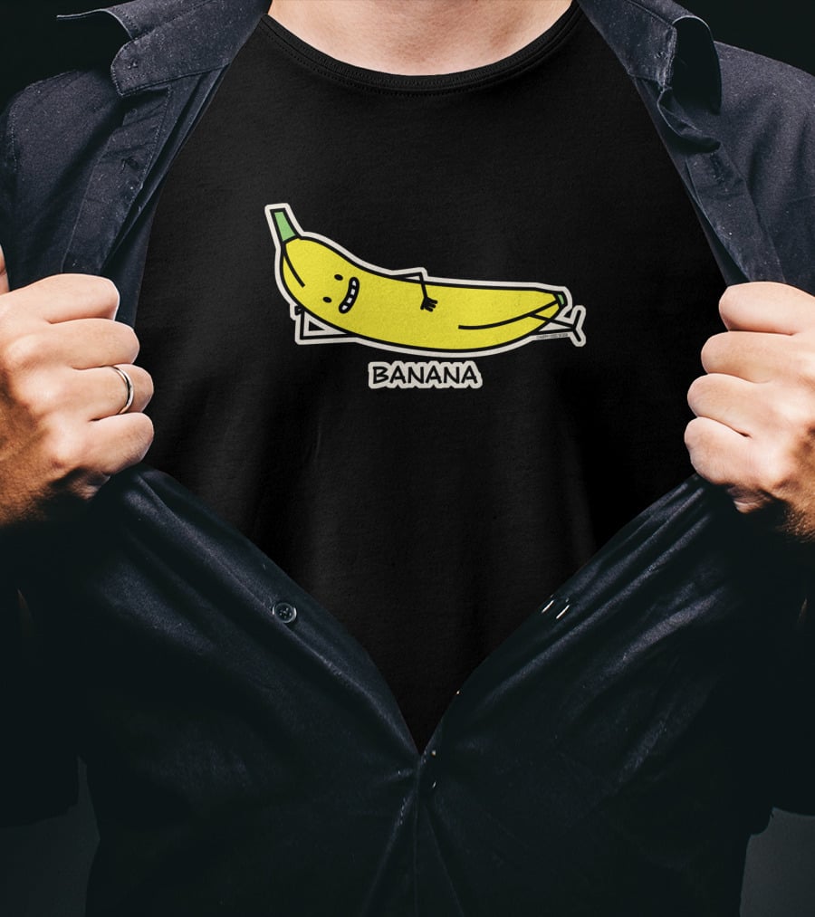 Happy Banana Relaxing Smiling Laying Down T-Shirt