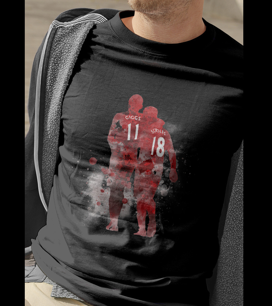 Genuine Legends Giggs 11 Scholes 18 Football Heroes T-Shirt