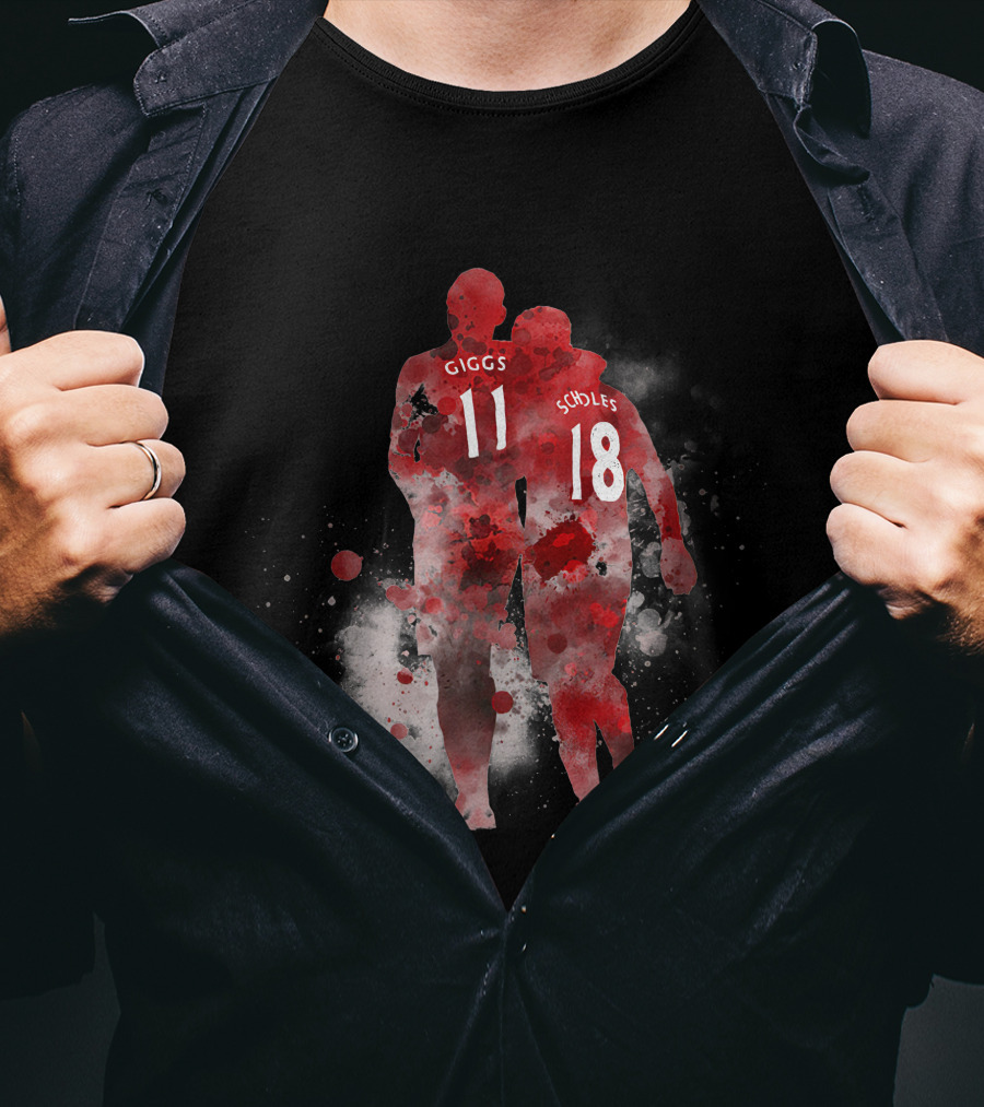 Genuine Legends Giggs 11 Scholes 18 Football Heroes T-Shirt