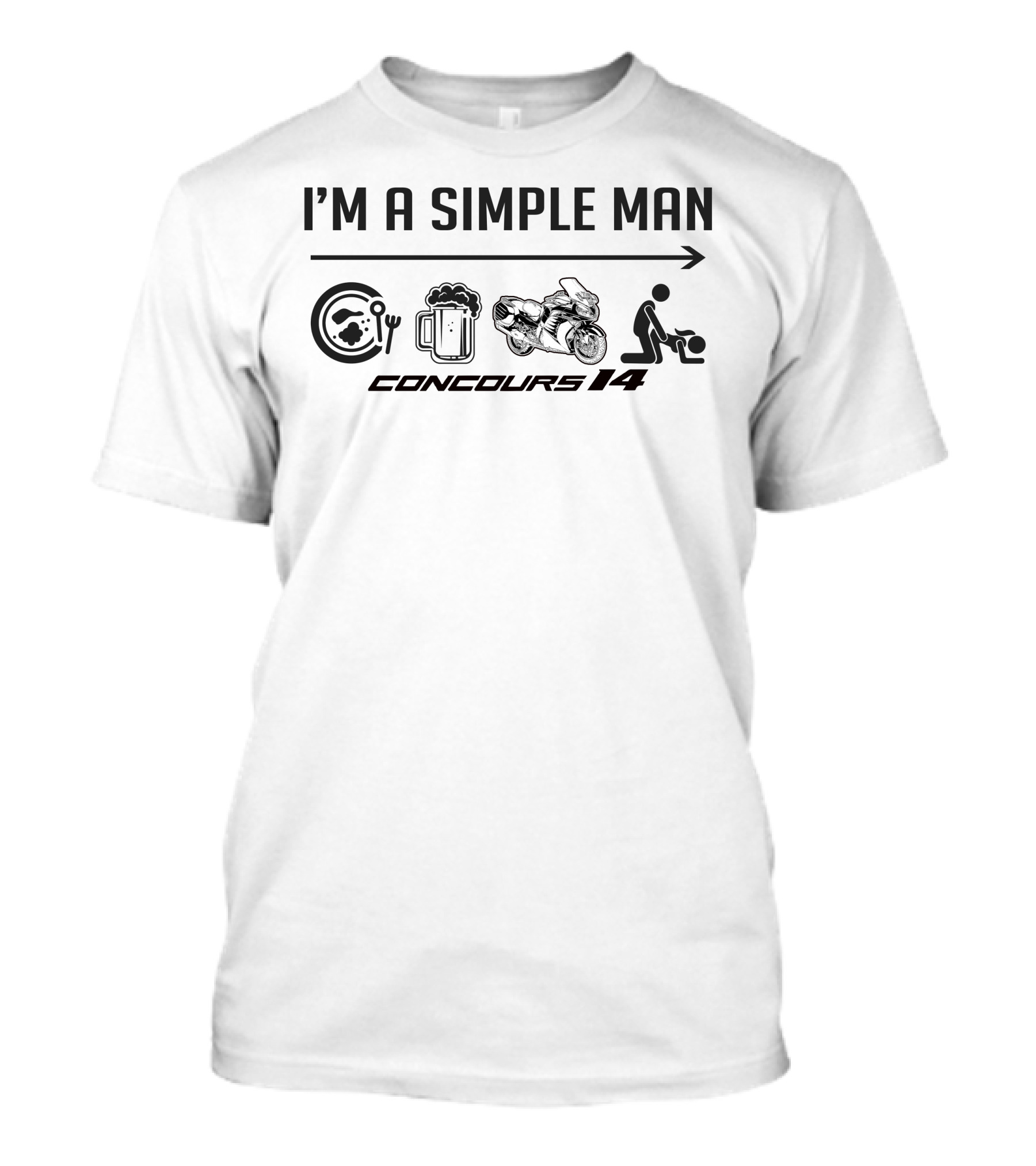 I'm A Simple Man Concours14 Motorcycle Beer Food Icons T-Shirt