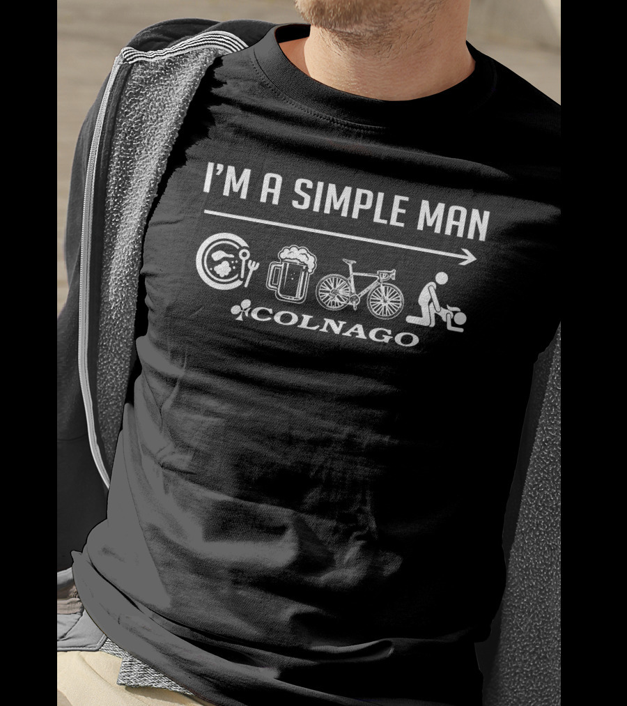 I'm A Simple Man Colnago Cycle Beer Food Icons T-Shirt