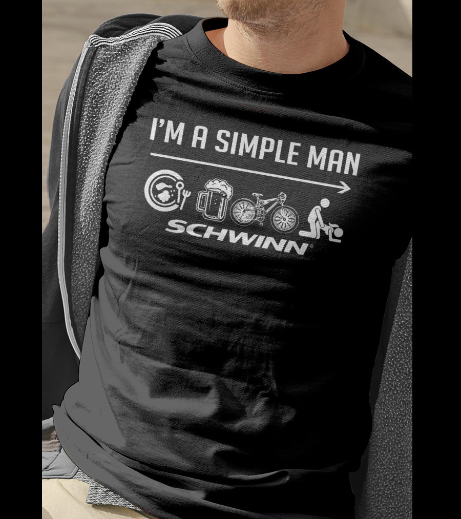I'm A Simple Man Schwinn Bike Beer Food T-Shirt