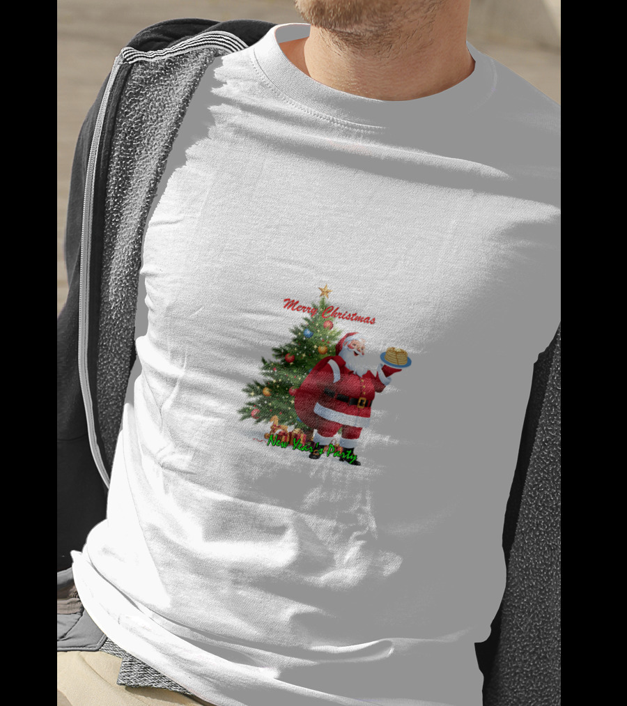 Merry Christmas Santa Claus New Year Party Pancakes T-Shirt