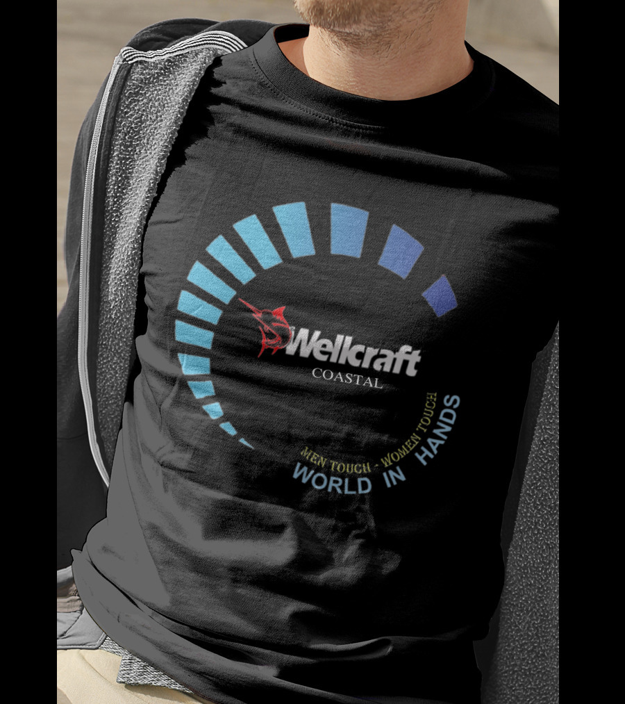 Wellcraft Coastal World In Hands Men Touch Women Touch T-Shirt