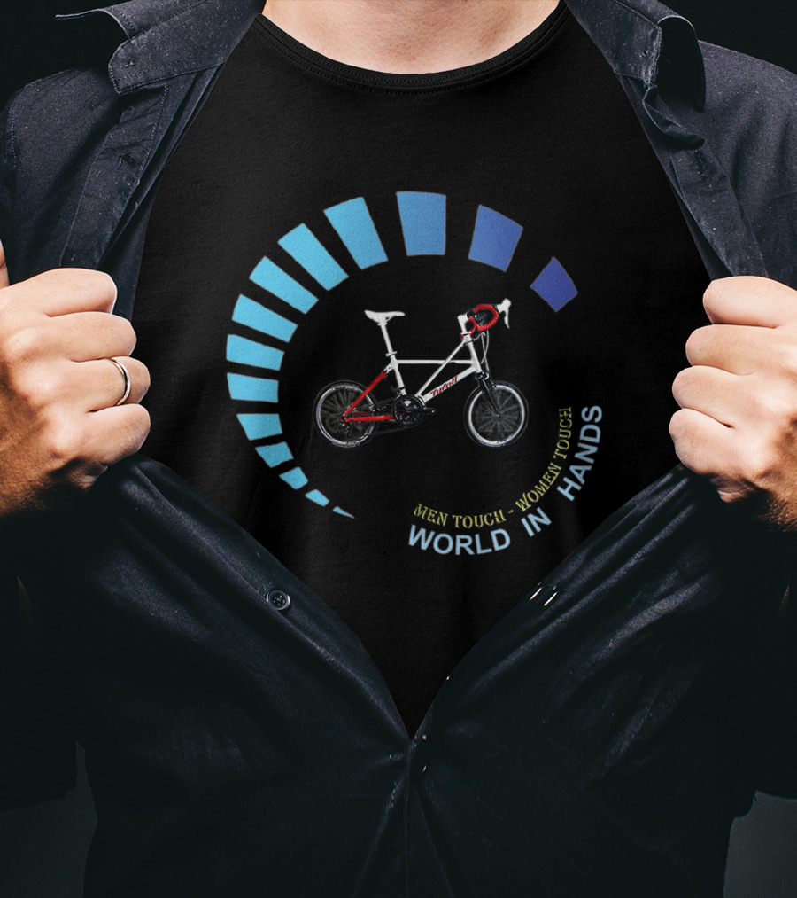 TYRELL BIKE MEN TOUCH WOMEN TOUCH WORLD IN HANDS T-Shirt