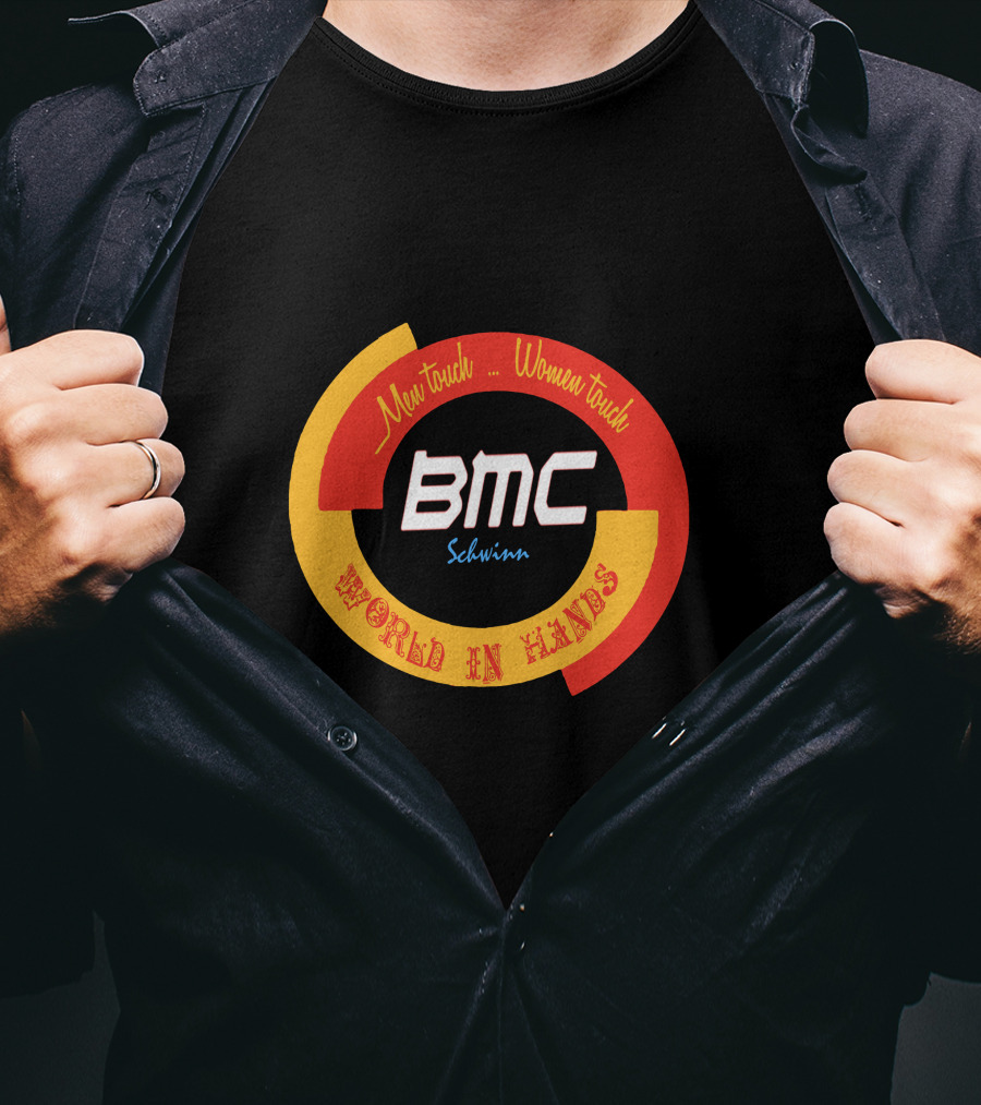 BMC Schwinn Men Touch Women Touch World In Hands Vintage T-Shirt