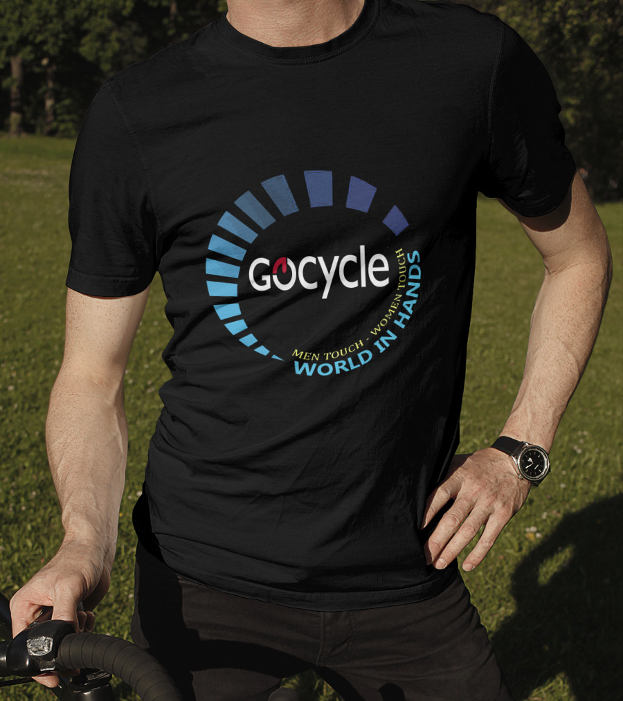 Gocycle Men Touch Women Touch World In Hands T-Shirt