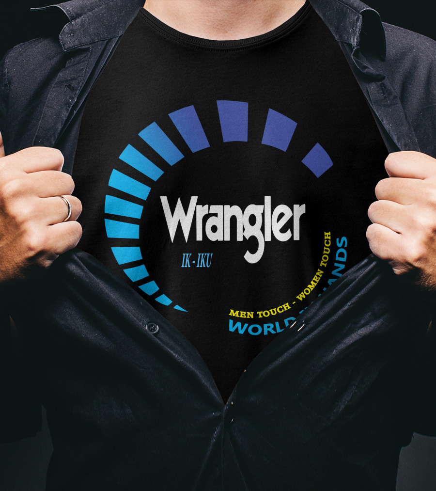 Wrangler IK IKU Men Touch Women Touch World In Hands T-Shirt