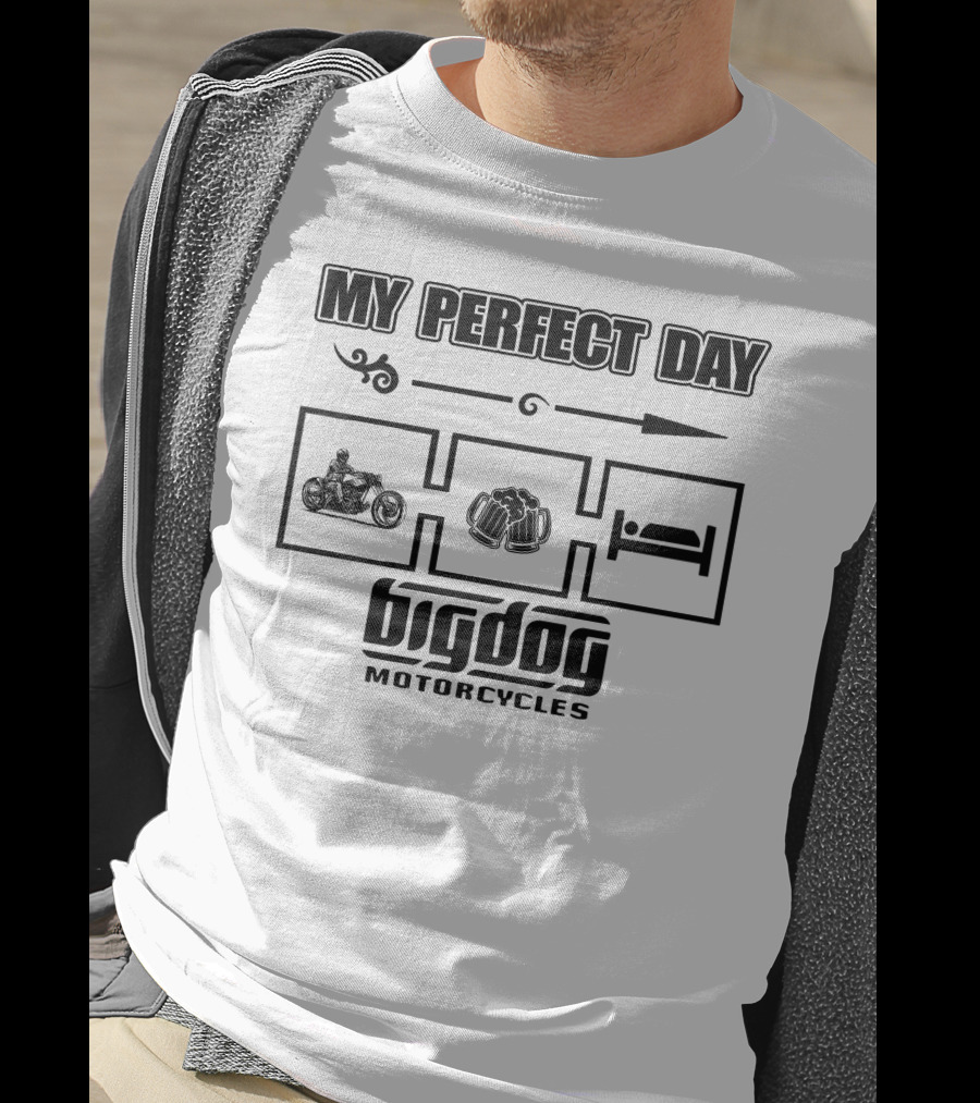 My Perfect Day Big Dog Motorcycles Rider Icons T-Shirt