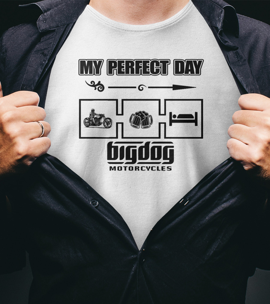 My Perfect Day Big Dog Motorcycles Rider Icons T-Shirt
