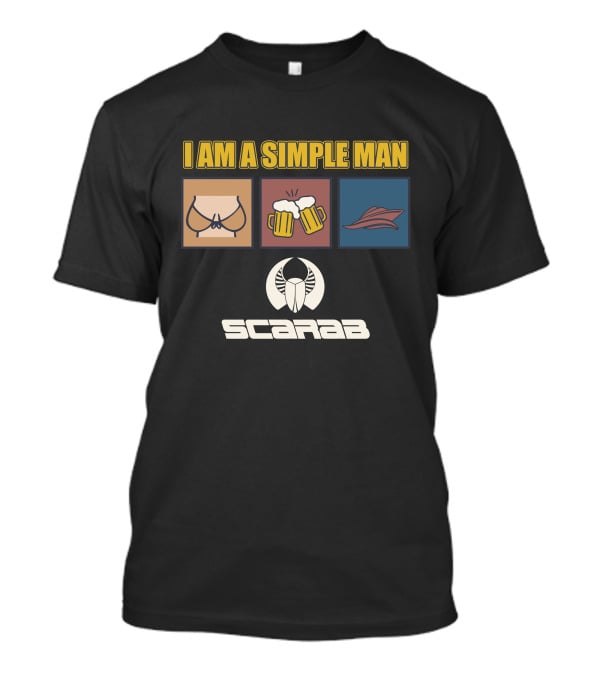 I Am A Simple Man Scarab Boats Beer Wings T-Shirt