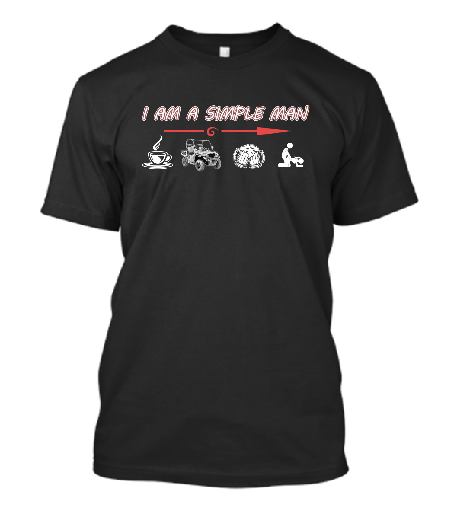 I Am A Simple Man Coffee UTV Beer Golf T-Shirt