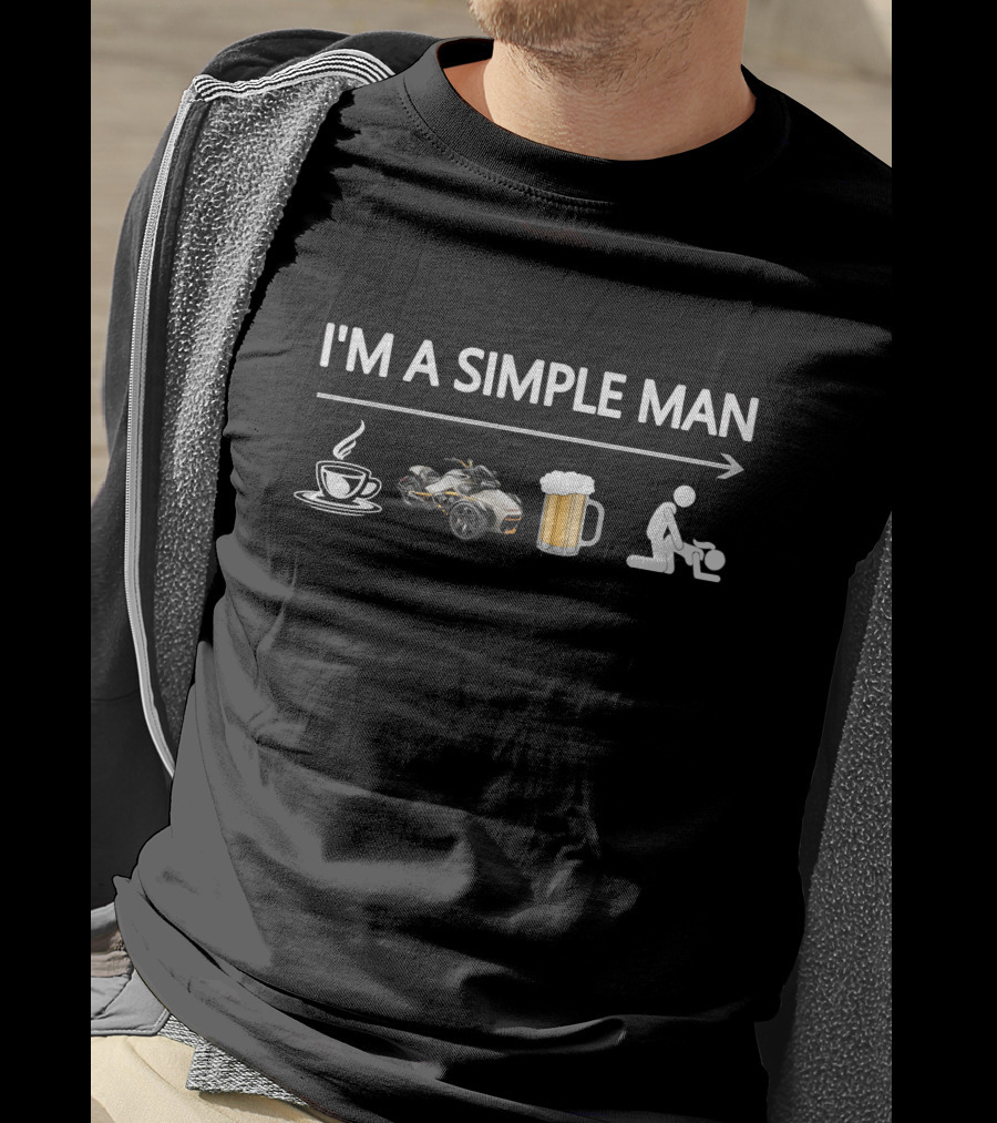 I'm A Simple Man Coffee Spyder Beer BBQ T-Shirt