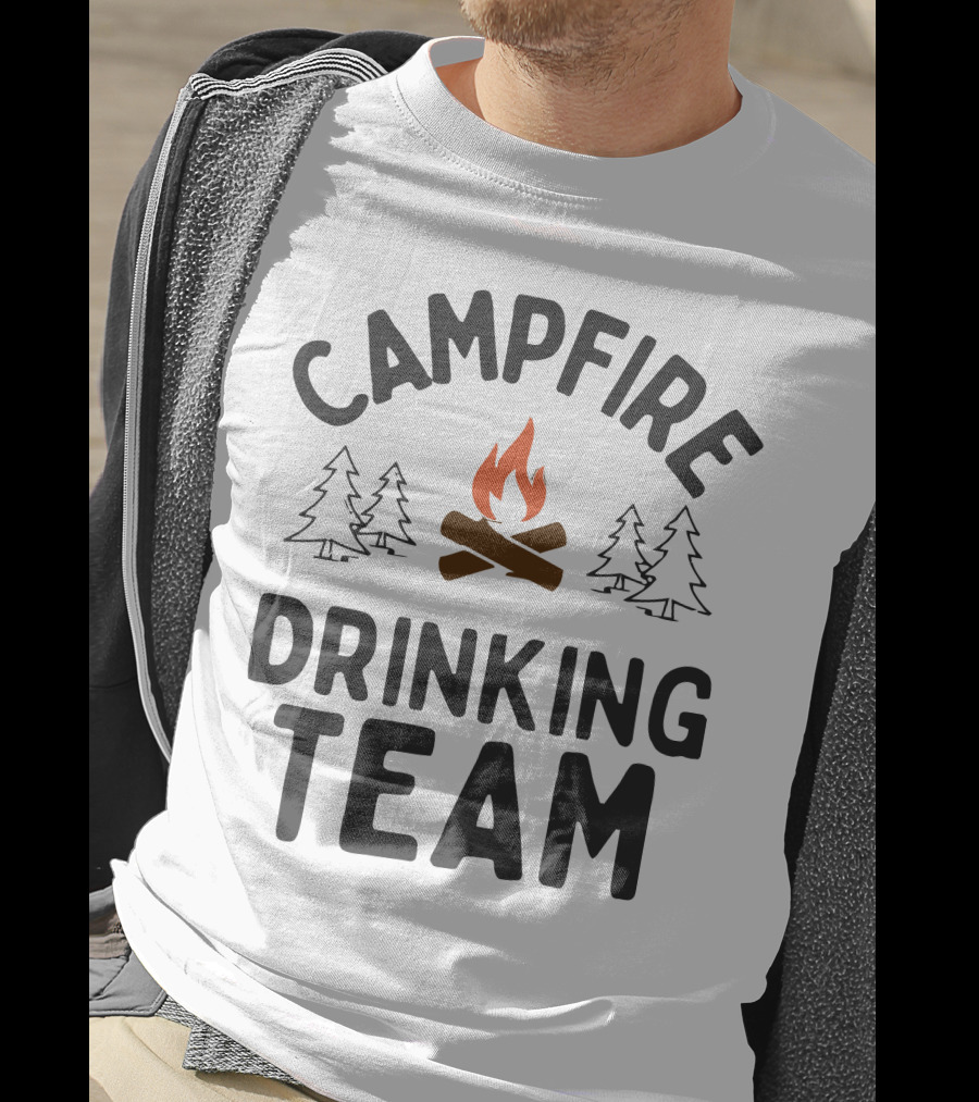 Campfire Drinking Team Camping Vectorized T-Shirt