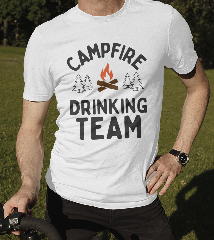 Campfire Drinking Team Camping Vectorized T-Shirt