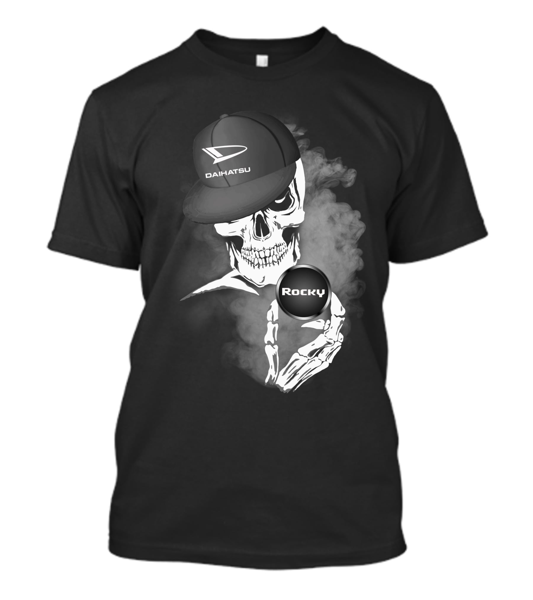 Daihatsu Rocky Skull With Hat And Smoke T-Shirt