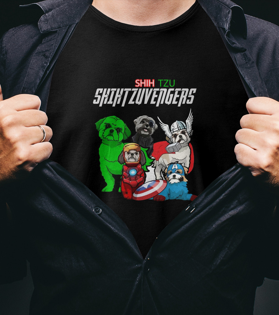 Shih Tzu Marvel Avengers Crossover T-Shirt
