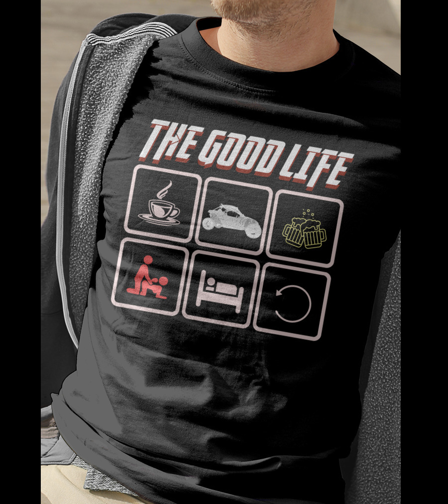 The Good Life Canam Coffee Ride Beer Cycle T-Shirt