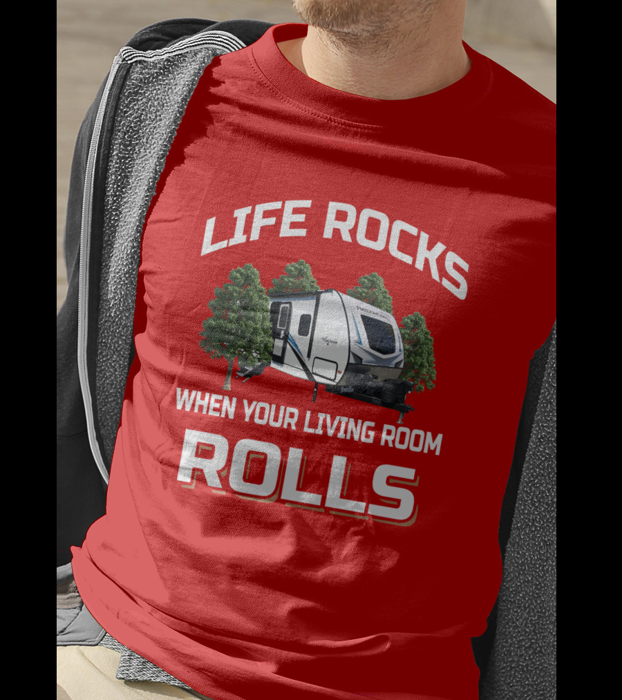 Life Rocks When Your Living Room Rolls Freedom Express Forest Scene T-Shirt