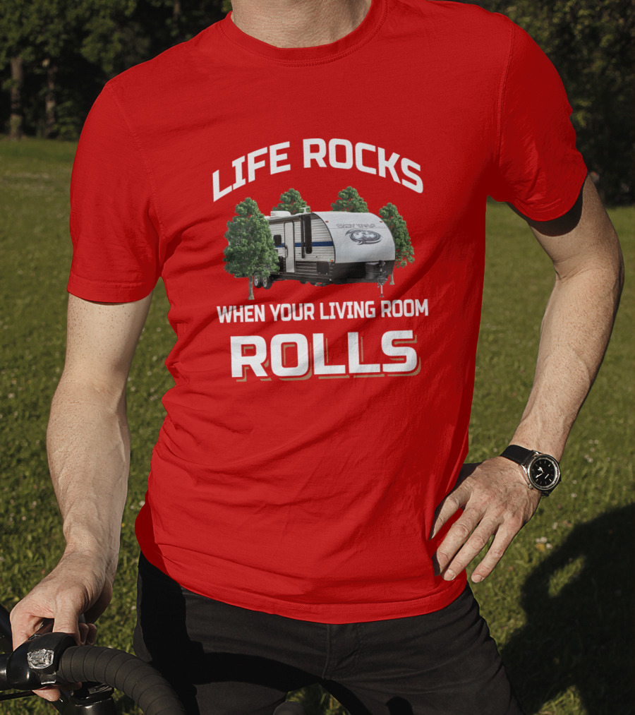 Life Rocks When Your Living Room Rolls Grey Wolf T-Shirt